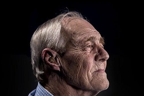 image of an old man looking to the right