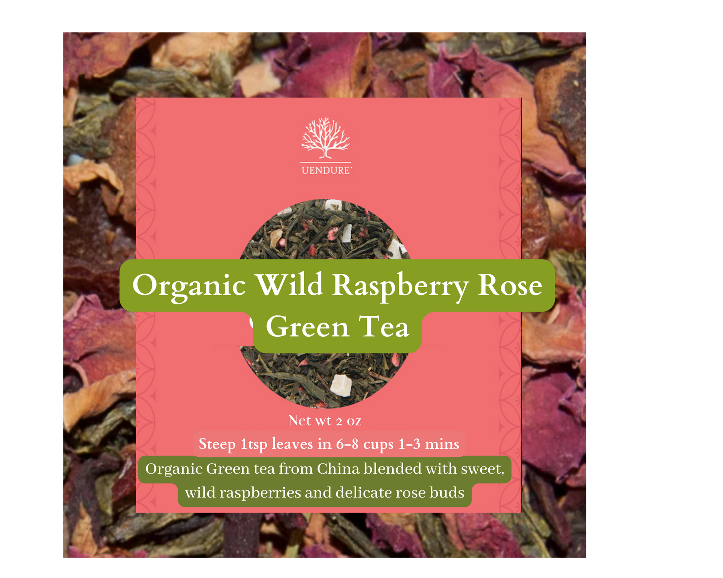 Wild Raspberry Rose Green Tea organic