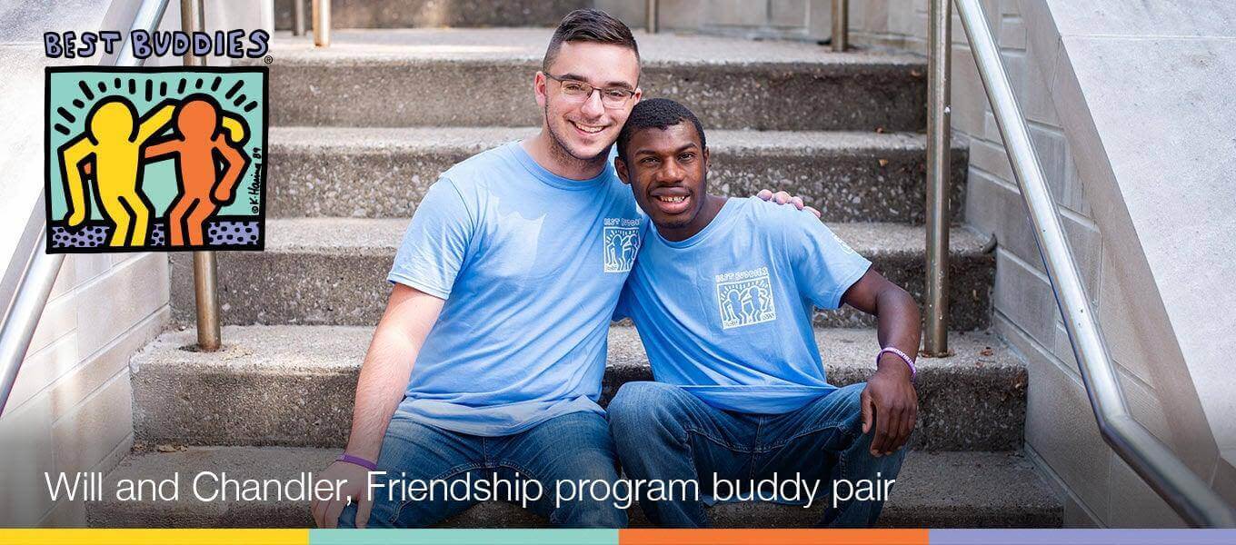 Guys sitting on the steps 