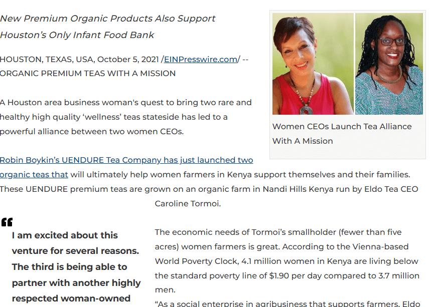 EIN Presswire Interview for Purple Tea and White Tea Golden Tips Launch