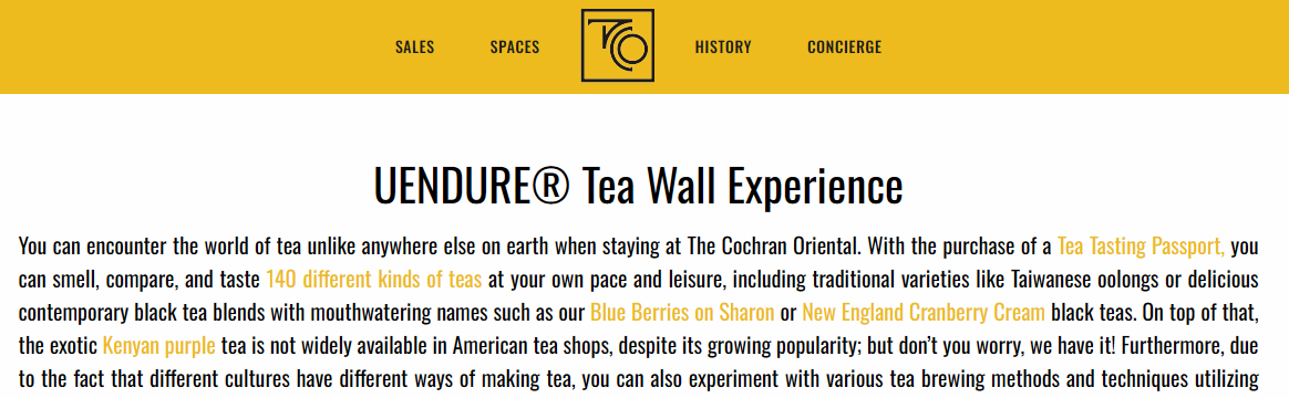 UENDURE® Tea Wall at The Cochran Oriental