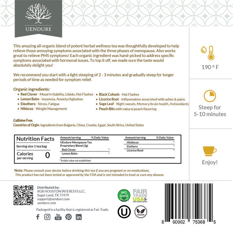 
                    
                      UEndure Menopause Tea
                    
                  