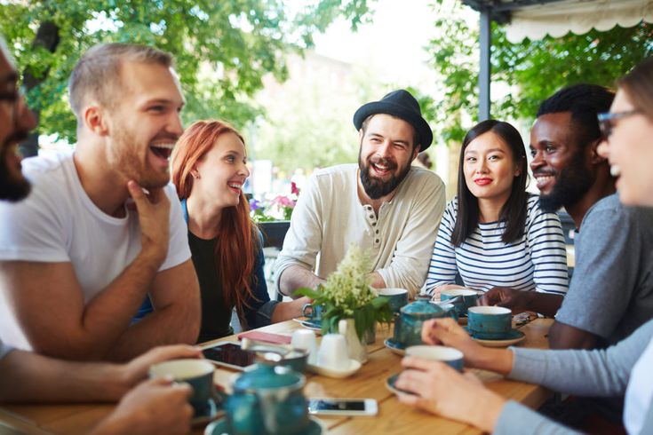 
                    
                      Group of tea drinkers
                    
                  