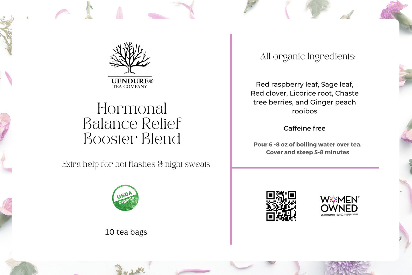 
                  
                    Hormonal Balance Relief Booster Blend - For hot flashes & night sweats - Tea bags
                  
                