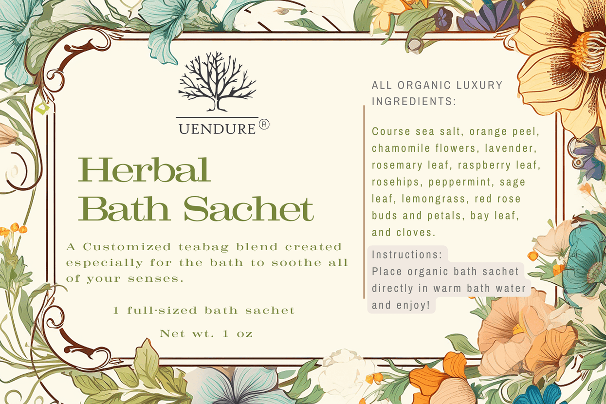 Herbal Bath Sachet label