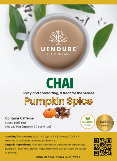 
                    
                      Pumpkin Spice chai label
                    
                  