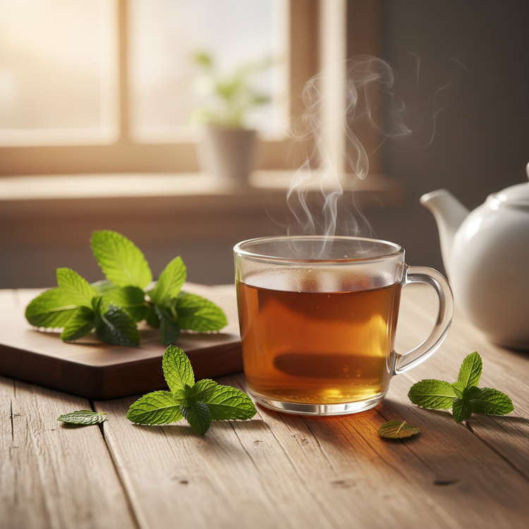 
                    
                      Cozy morning peppermint tea
                    
                  
