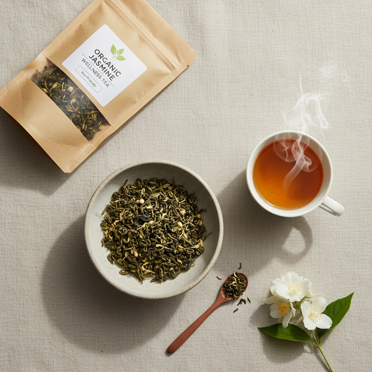 
                    
                      Flat lay tea setup
                    
                  