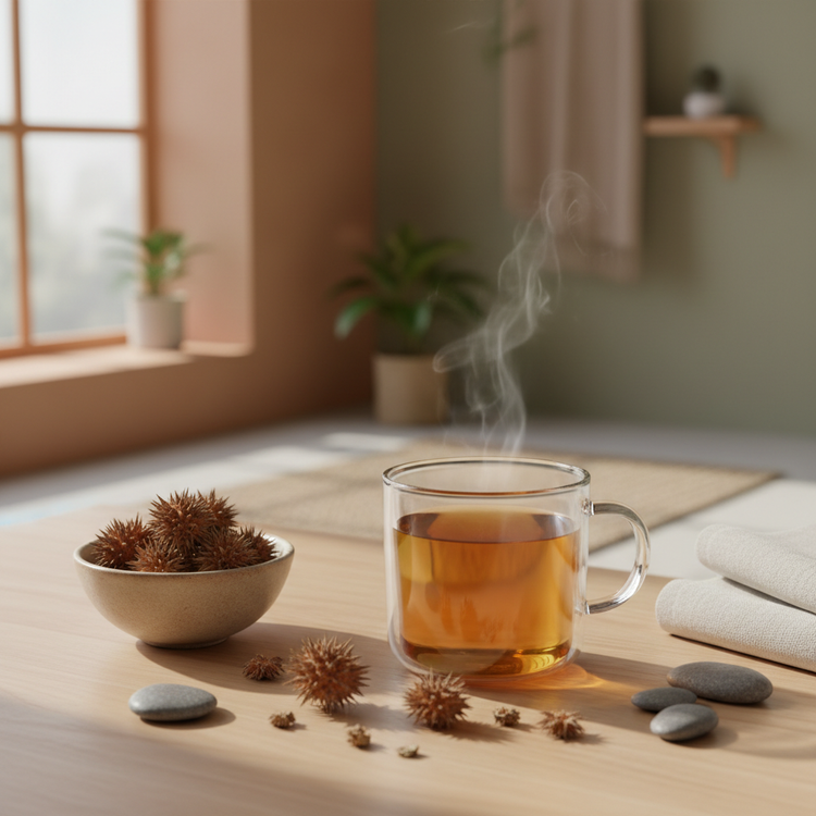 
                    
                      Morning wellness tea scene
                    
                  