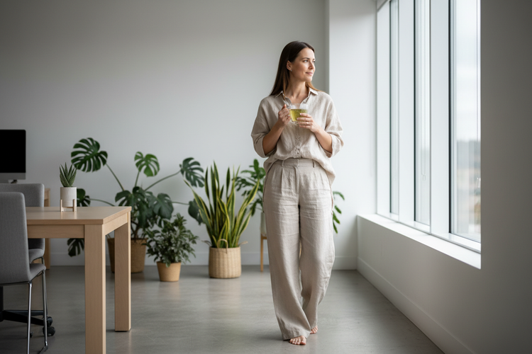 
                    
                      Professional enjoying tea
                    
                  