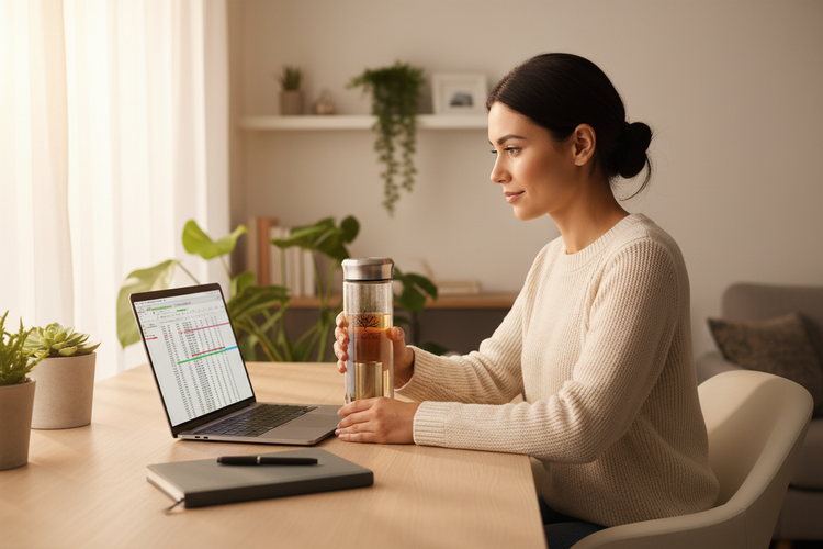 
                    
                      UENDURE Tea Infuser Bottle at Desk
                    
                  